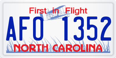 NC license plate AFO1352