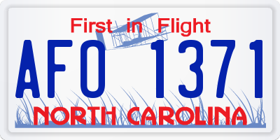 NC license plate AFO1371