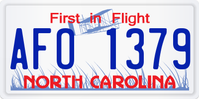 NC license plate AFO1379