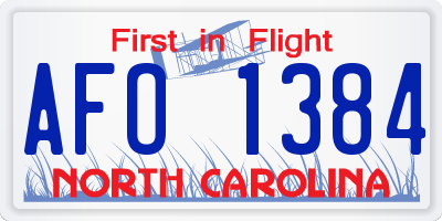 NC license plate AFO1384