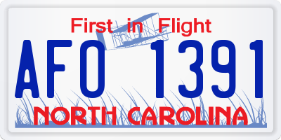 NC license plate AFO1391