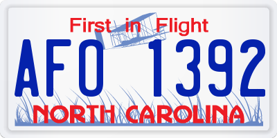 NC license plate AFO1392