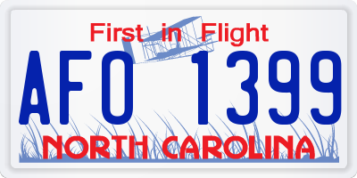 NC license plate AFO1399
