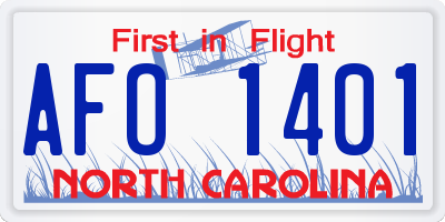 NC license plate AFO1401