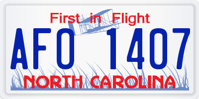 NC license plate AFO1407