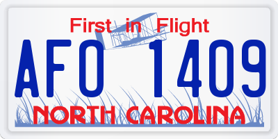 NC license plate AFO1409