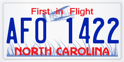 NC license plate AFO1422