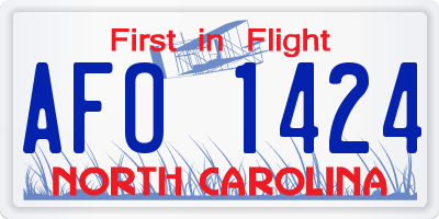 NC license plate AFO1424