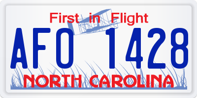 NC license plate AFO1428