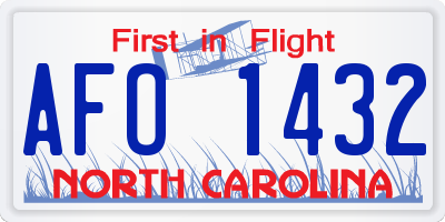 NC license plate AFO1432