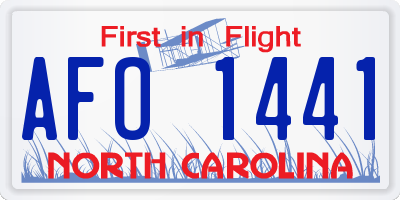 NC license plate AFO1441