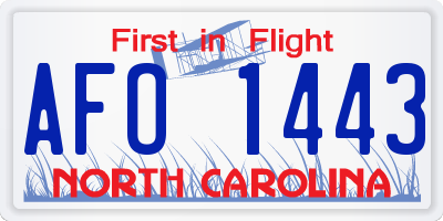 NC license plate AFO1443