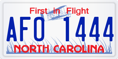 NC license plate AFO1444
