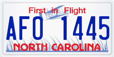 NC license plate AFO1445