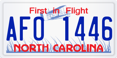NC license plate AFO1446