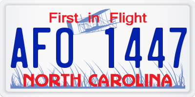 NC license plate AFO1447