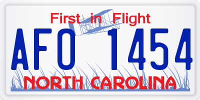 NC license plate AFO1454