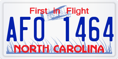 NC license plate AFO1464