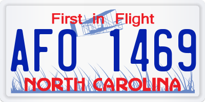 NC license plate AFO1469