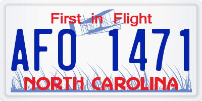 NC license plate AFO1471