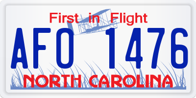 NC license plate AFO1476