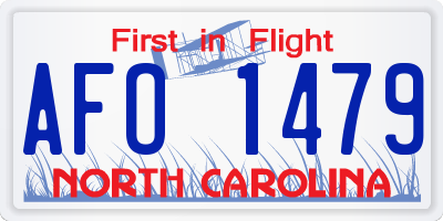 NC license plate AFO1479