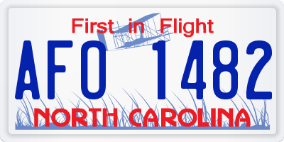 NC license plate AFO1482