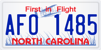 NC license plate AFO1485