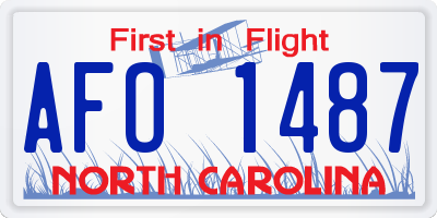 NC license plate AFO1487