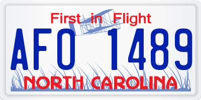 NC license plate AFO1489