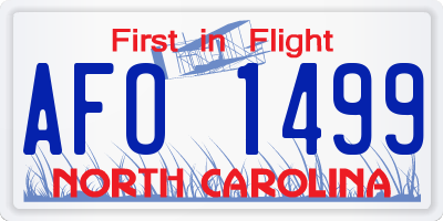 NC license plate AFO1499