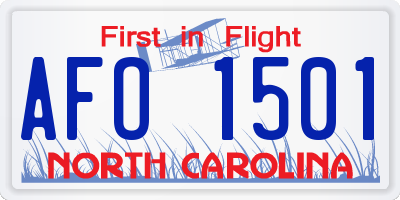 NC license plate AFO1501