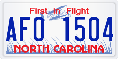 NC license plate AFO1504