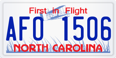 NC license plate AFO1506