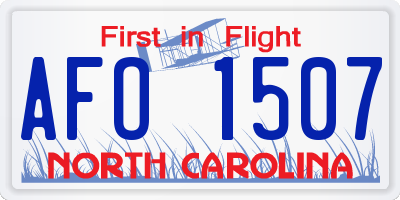NC license plate AFO1507