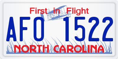 NC license plate AFO1522