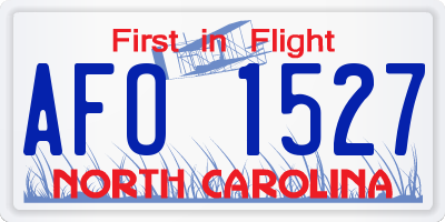 NC license plate AFO1527