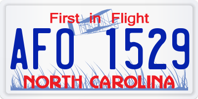 NC license plate AFO1529