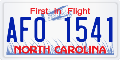 NC license plate AFO1541