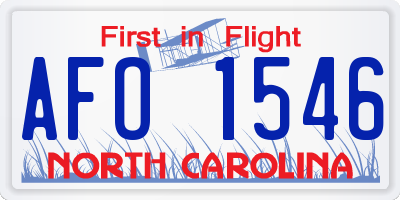 NC license plate AFO1546