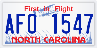 NC license plate AFO1547