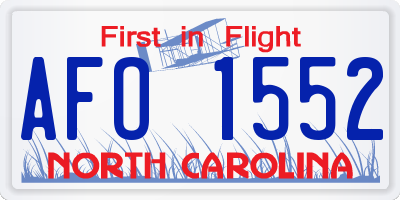 NC license plate AFO1552