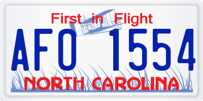 NC license plate AFO1554