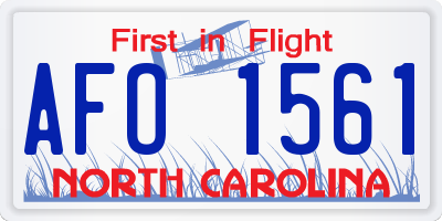 NC license plate AFO1561