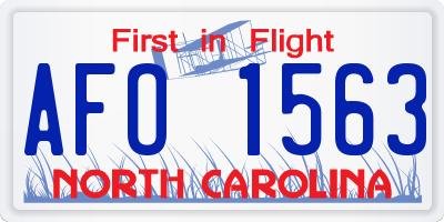 NC license plate AFO1563