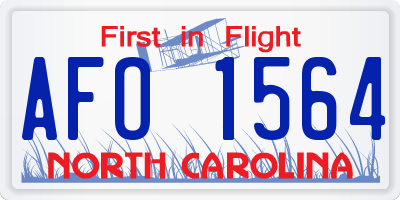 NC license plate AFO1564