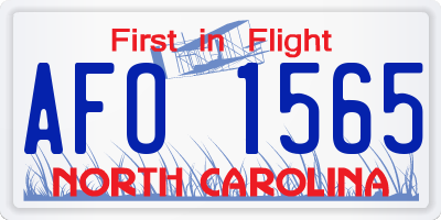 NC license plate AFO1565