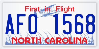 NC license plate AFO1568