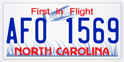 NC license plate AFO1569