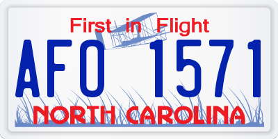 NC license plate AFO1571